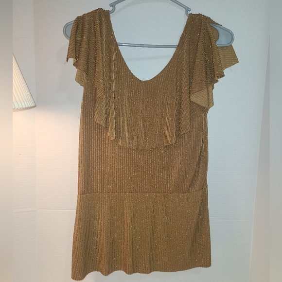 ADRIANNA PAPPEL COPPER GLITTERED TOP - Picture 2 of 9